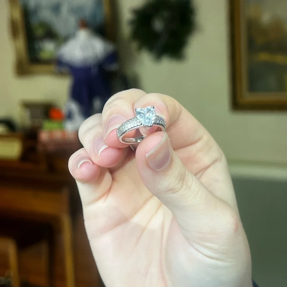 🩵 925 Silver Heart Sapphire Ring Last One Left⚡️